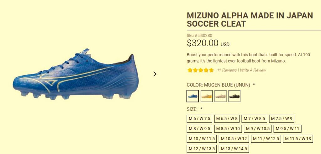 Mizuno Alpha and Morelia MIJ Expensive Soccer Cleats