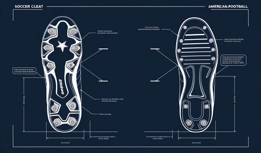 Design and Construction Features Soccer Cleats vs Football Cleats