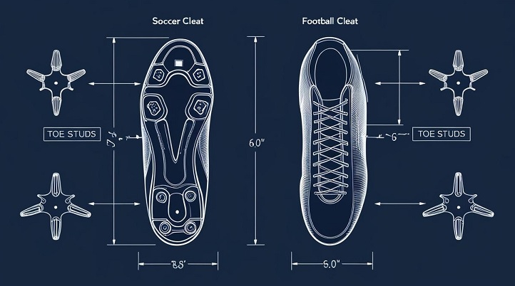 Design and Construction Features Soccer Cleats vs Football Cleats