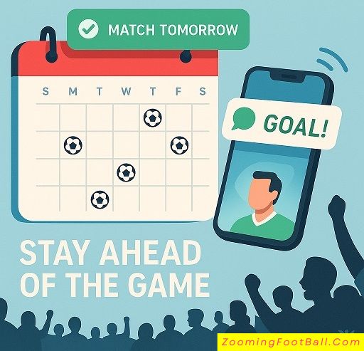 Google Calendar sync for soccer match schedules and goal alerts