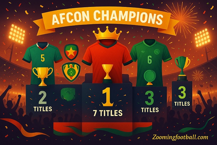 Top AFCON champions Egypt Cameroon Nigeria most successful teams