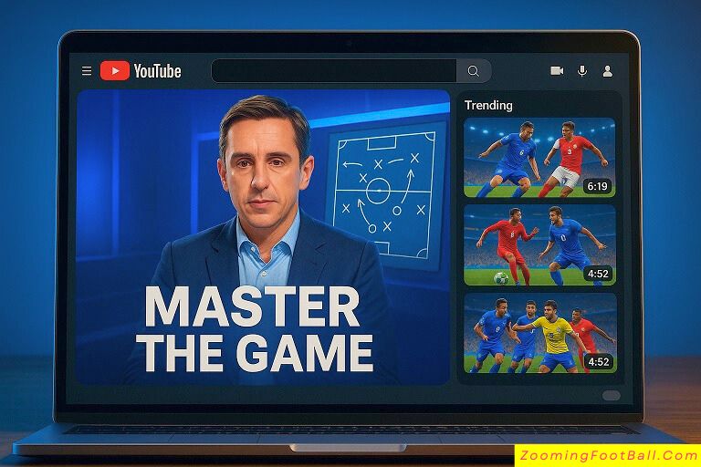 YouTube soccer analysts breaking down today's football match tactics